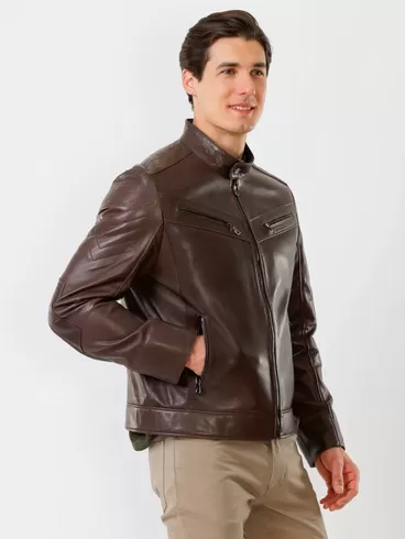 Кожаная куртка мужская 546, коричневая, р. 48, арт. 28711-1