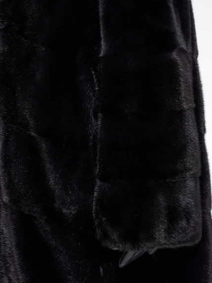 Длинная женская норковая шуба М-102- 1901, черная, размер 52, артикул 65400-4