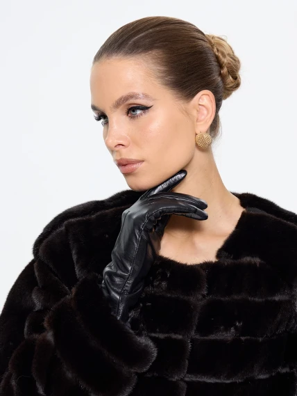 Черная норковая женская шуба BRASCHI ELN 32, размер 46, артикул 34360-7