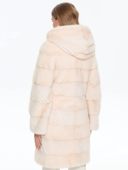 Бежевая женская норковая шуба BRASCHI EGM 012, размер 42, артикул 34400-5