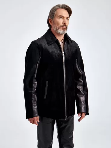 Меховая куртка из меха канадской нерпы мужская Davis, черная, p. 48, арт. 40780-1