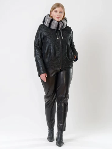 Демисезонный комплект женский: Куртка утепленная 308ш + Брюки 03, черный, размер 46, артикул 111168-0