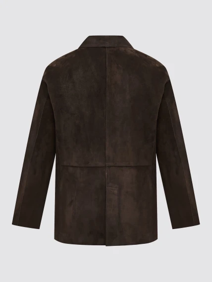 Коричневый мужской замшевый пиджак премиум класса 566з, размер 50, артикул 29870-1