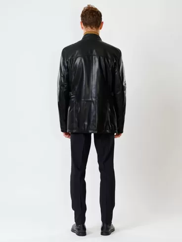 Кожаная куртка утепленная мужская 537ш, черная, р. 48, арт. 40221-4