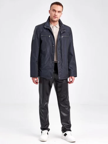 Текстильная куртка с кожаными отделками для мужчин 07214, черный, размер 48, артикул 40940-1