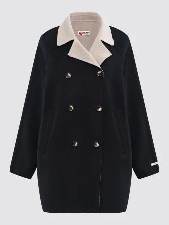 Черное кашемировое женское полупальто 1095-85-0