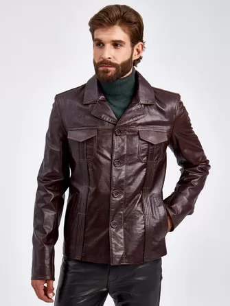 Кожаный пиджак мужской 2010-7-0