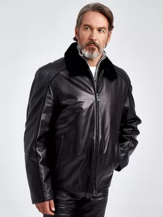 Кожаная куртка зимняя мужская 4615-1