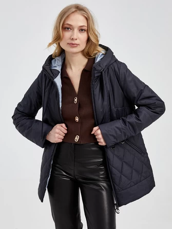 Текстильная утепленная женская куртка с капюшоном 20038-1