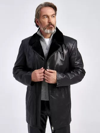Кожаная куртка зимняя мужская 5358-0