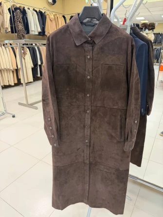 Женский замшевый плащ премиум класса 3112з-0