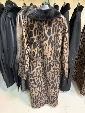 Длинная женская дубленка с норкой 2083-1