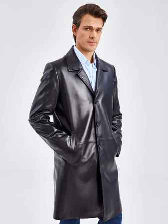 Классическое кожаное пальто мужское 2010-11-1