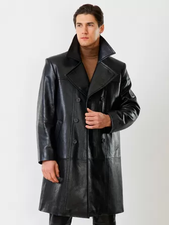 Кожаное двубортное мужское пальто Чикаго-1