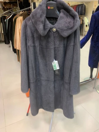 Длинная женcкая шуба с капюшоном Классика-687-0