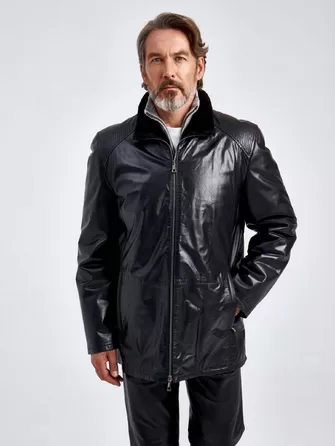 Кожаная куртка зимняя мужская 5252-0