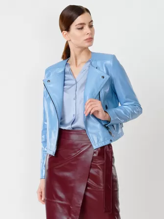 Кожаный комплект женский: Куртка 389 + Юбка-миди 07-1