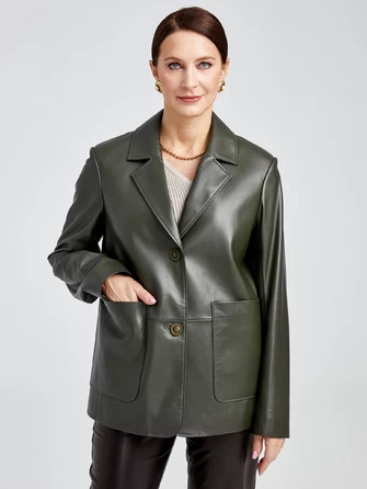 Кожаный женский пиджак премиум класса 3016-0