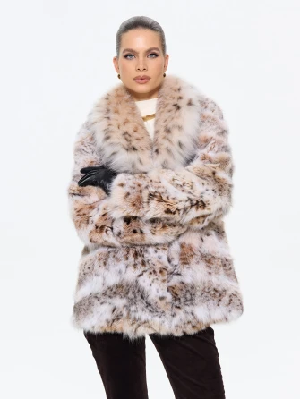 Женская шуба из меха рыси М850-542-0