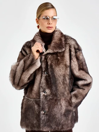 Короткая женская дубленка из тосканы 2072-0