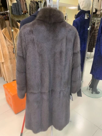 Длинная женcкая шуба  из меха норки Москвичка -1756-1
