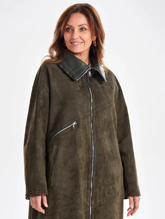 Трендовое женское замшевое пальто оверсайз премиум класса 3061з-0