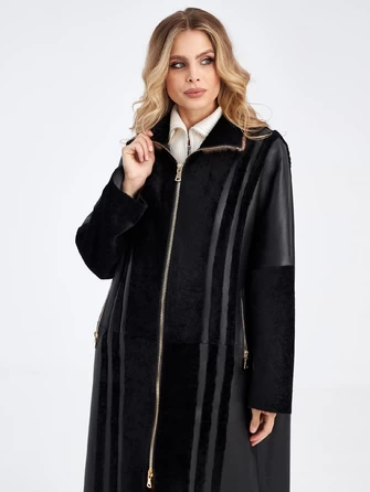 Женское пальто на молнии с норковым воротником премиум класса 2040-1