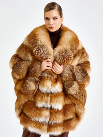 Женская короткая шуба из меха лисы Л1010-820-0