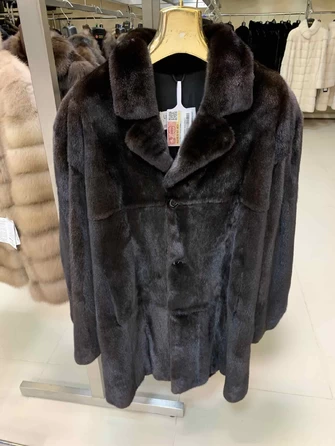Черная мужская норковая шуба UNIFUR 7904-0