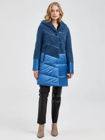 Демисезонный комплект женский: Пальто комбинированное 807 + Брюки 03-0