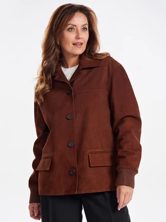 Удлиненная женская кожаная куртка бомбер премиум класса 3065-1