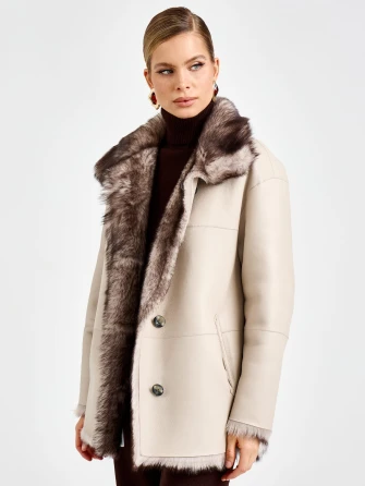 Короткая женская дубленка из тосканы 2072-1