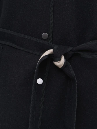 Черное полупальто кашемировое женское 1131-70-1