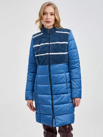 Демисезонный комплект женский: Пальто комбинированное 805 + Брюки 02-1