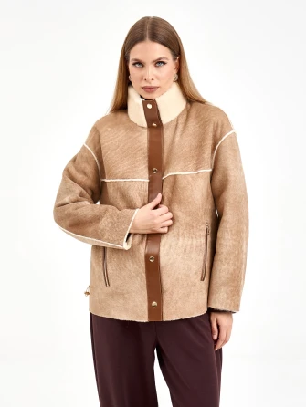 Короткая женская дубленка 2074-0