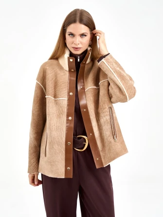 Короткая женская дубленка 2074-1