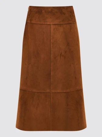 Замшевая юбка карандаш премиум класса 21з-0