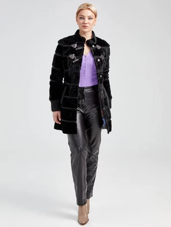 Демисезонный комплект женский: Куртка из астрагана 20мех + Брюки 03-0