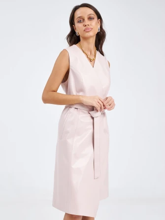 Кожаный женский сарафан из натуральной кожи 02-0