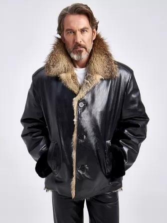 Кожаная куртка зимняя мужская Antonio-0