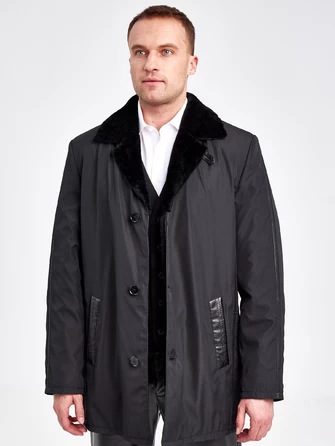 Текстильная зимняя мужская куртка на подкладке из овчины 2352-0