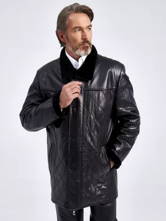 Кожаная куртка зимняя мужская 5712-0
