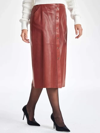 Длинная кожаная юбка 08-1