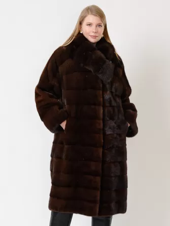 Зимний комплект: Пальто из меха норки с соболем 1150в + Брюки женские 03-1
