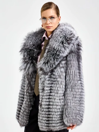 Женская короткая шуба из меха лиса Л1010-829-1