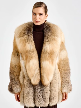 Женская короткая шуба из меха лисы Л1010-816-0