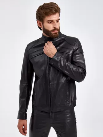 Короткая кожаная куртка для мужчин 519-0