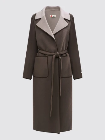 Женское кашемировое пальто темно-коричневое премиум класса 1055-125-0