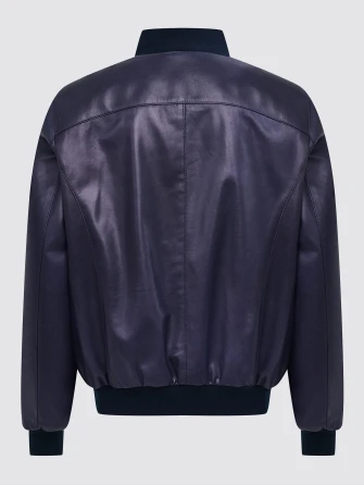 Мужская кожаная куртка бомбер премиум класса 562-1