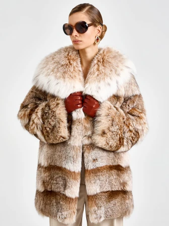 Женская шуба из меха рыси Л850-248-0